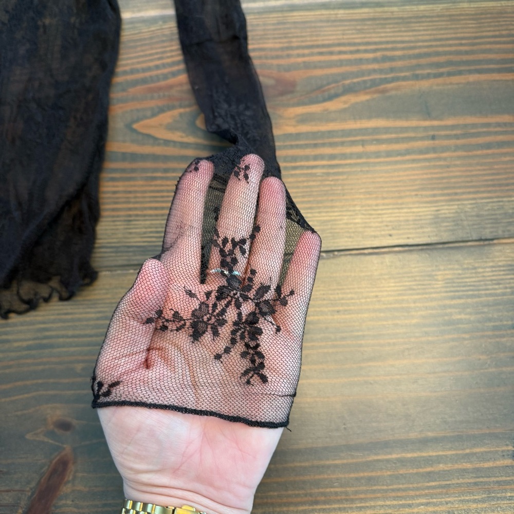 NWOT Black Sheer Lace Top - Picture 10 of 10